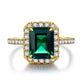 13 [BETXEU JEWELRY]  EMERALD GREEN S925 8A High carbon Ring collection