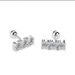 279[BETXEU JEWELRY] 3-stone Moissanite Earring with Screw Back