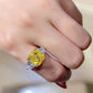 442  [BETXEU] The Queen of Sun Yellow Diam-ond Ring Radiant Cut Rectangular Brilliant