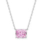 BETXEU】 S925 Ice flower cutting high carbon square necklace