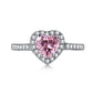 11 [BETXEU JEWELRY W]  High carbon Ring pink collection Engagement ring S925