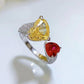 423 [BETXUE] Lovebond Gem Duet S925 Ring two stone collection