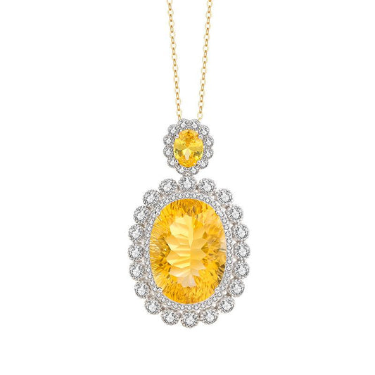 [BETXUE D22] Natural oval citrine necklace