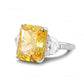 441 [BETXEU] The Queen of Sun Yellow Diam-ond Ring Radiant Cut Rectangular Brilliant