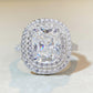 114【BETXEU】S925 Silver Moissanite Fancy Cut Square Cushion 4 Carats