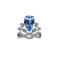 77【BETXEU】 2023 New Crown Ring 8*12 Aquamarine Cubic Zirconia Ring