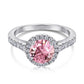 11 [BETXEU JEWELRY W]  High carbon Ring pink collection Engagement ring S925