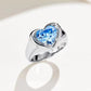 241 [BETXEU] s925 Glossy Love Heart Shape blue ring