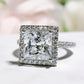 46[BETXUE A13]  Princess cutting S925 Silver 3CT moissanite Ring