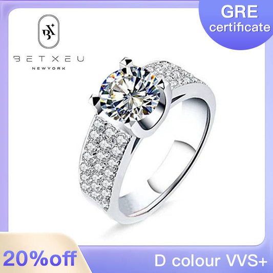 56[BETXUE A08] TRUE LOVE-S925 Moissanite Ring For Man