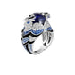 199 [BETXEU ] 925 Ring High Carbon Diamond Royal Blue Ring