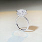 113【BETXEU】5 Carat Pure missanite Ring Fancy Cut Square Cushion Ring