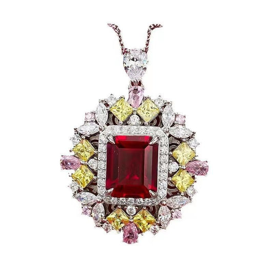 [BETXEU JEWELRY] Luxury Red S925 High Carbon Pendant