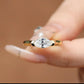 425 [BETXEU] The eye of horus Blue lake water Moissanite Blue-Green Marquise Cut 1 Carat S925 RING