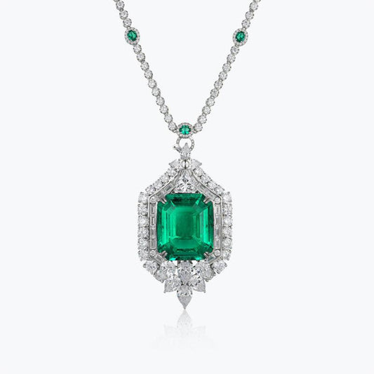 257 [BETXEU] S925 green color universal buckle necklace