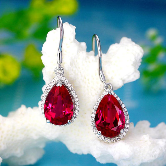 422 [BETXEU] Chic Nightfall Luxury Red S925 Earrings