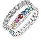 237 [BETXEU] Rainbow D Color Round Cut Moissanite 925 Silver Ring