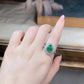 13 [BETXEU JEWELRY]  EMERALD GREEN S925 8A High carbon Ring collection