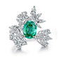 13 [BETXEU JEWELRY]  EMERALD GREEN S925 8A High carbon Ring collection