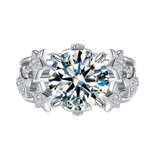 45[BETXUE A15 ] love of the stars 5 carat S925 Moissanite Ring