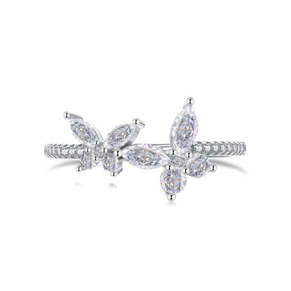 【BETXEU】S925 Butterfly Moon design ring Elegant