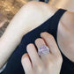 458 【BETXEU】  Lavender  Roseberry  Rectangular pink and purple S925 ring