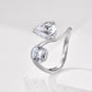 102【BETXEU】Whispering S925 Sterling Silver High-Grade Waterdrop Round Twisted Ring