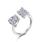 423 [BETXUE] Lovebond Gem Duet S925 Ring two stone collection