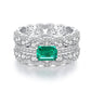 13 [BETXEU JEWELRY]  EMERALD GREEN S925 8A High carbon Ring collection