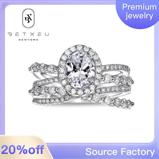 72【BETXEU】925 Silver 6*8 High Carbon Oval Ring