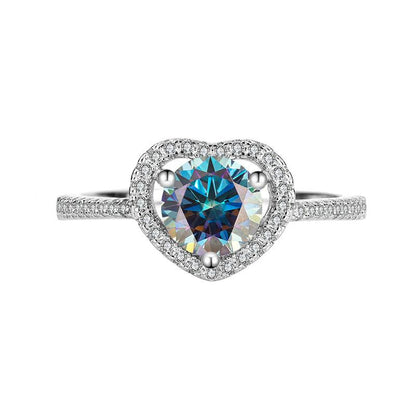 [BETXUE B16] Heart and Love Moissanite Ring