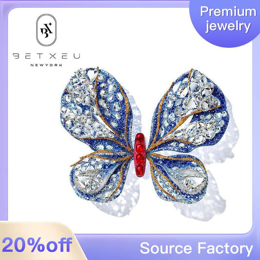 156【BETXEU】S925 butterfly ring