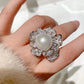 240 [BETXEU] 925 Peony flower freshwater pearl ring