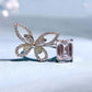 178【BETXEU】S925 high carbon butterfly ring adjustable