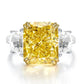 441 [BETXEU] The Queen of Sun Yellow Diam-ond Ring Radiant Cut Rectangular Brilliant