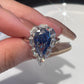 255 [BETXEU]  Eye of the Alps S925 Pear Shape blue ring /earring