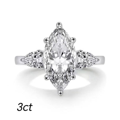 69[BETXUE A07 ] HALO-S925 sterling Silver 3CT Moissanite Ring