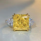 442  [BETXEU] The Queen of Sun Yellow Diam-ond Ring Radiant Cut Rectangular Brilliant