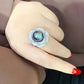 235 [BETXEU] Retro small fragrant 12-13MM Tahitian peacock blue pearl ring