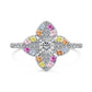 [BETXUE A01]  S925 Silver Ring Barbie Girl Rainbow Full Dopamine Ring