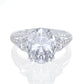 103【BETXEU】S925 3.5ct High Carbon Ring Oval 9x11