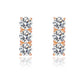 279[BETXEU JEWELRY] 3-stone Moissanite Earring with Screw Back