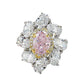 188【BETXEU】S925 pink flower ring high carbon