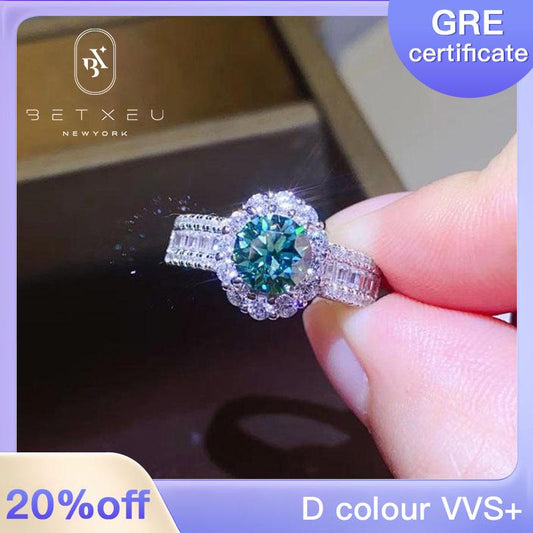 60 [BETXUE B35] Green Ocean Moissanite Ring