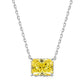 BETXEU】 S925 Ice flower cutting high carbon square necklace