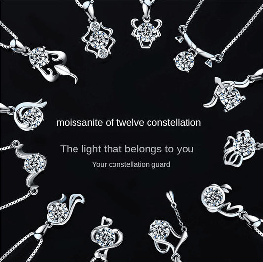 [BETXUE D20]  12 constellations  moissanite Necklace