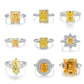 14 [BETXUE JEWELRY]  YELLOW ICECUTTING S925 8A High carbon ring collection