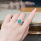 13 [BETXEU JEWELRY]  EMERALD GREEN S925 8A High carbon Ring collection