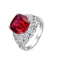 464【BETXEU】Royal Rose Red Square S925 Ring