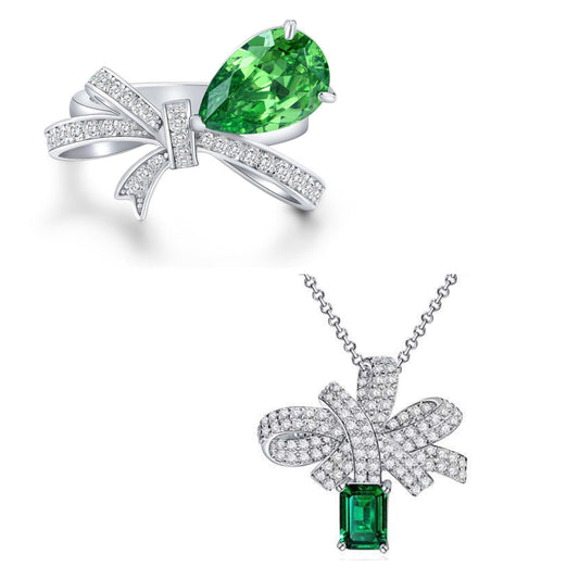 396  [BETXEU JEWELRY] Spring Green Ribbon S925 Collection